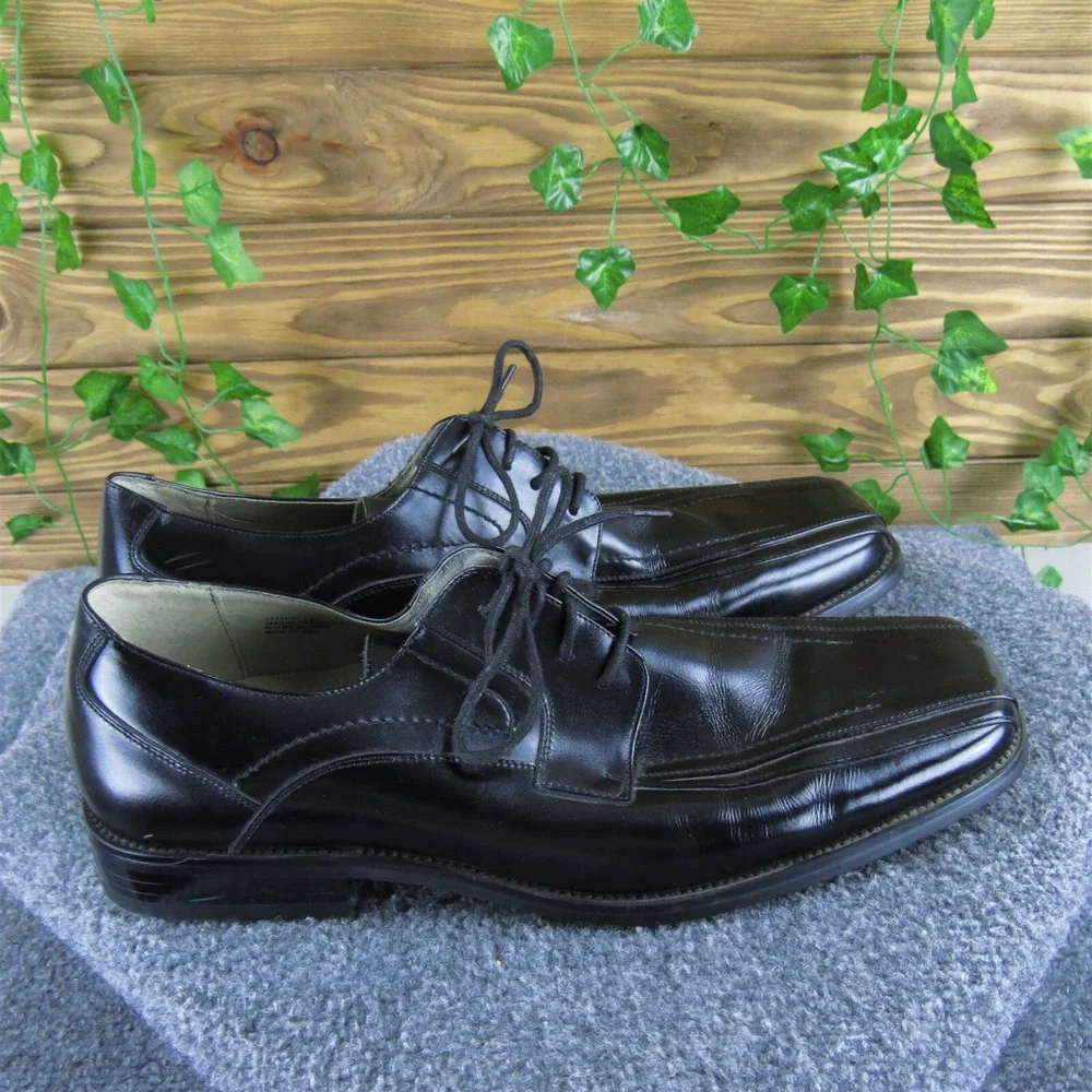 Stacy Adams Men's  Derby Oxfords Black Leather Size‎ 13 Medium Gently Used 2025
